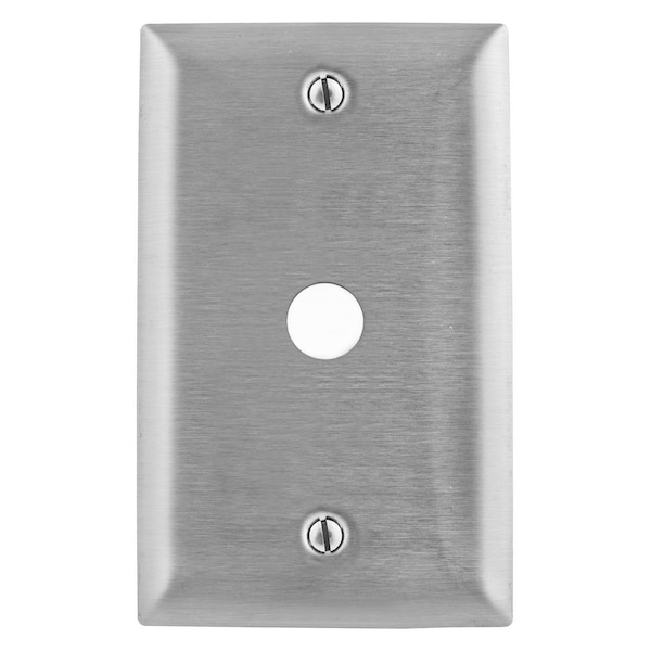 Hubbell Wiring Device-Kellems Wallplates and Boxes, Metallic Plates, 1- Gang, 1) .64" Opening, Standard Size, Stainless Steel SS11L - main
